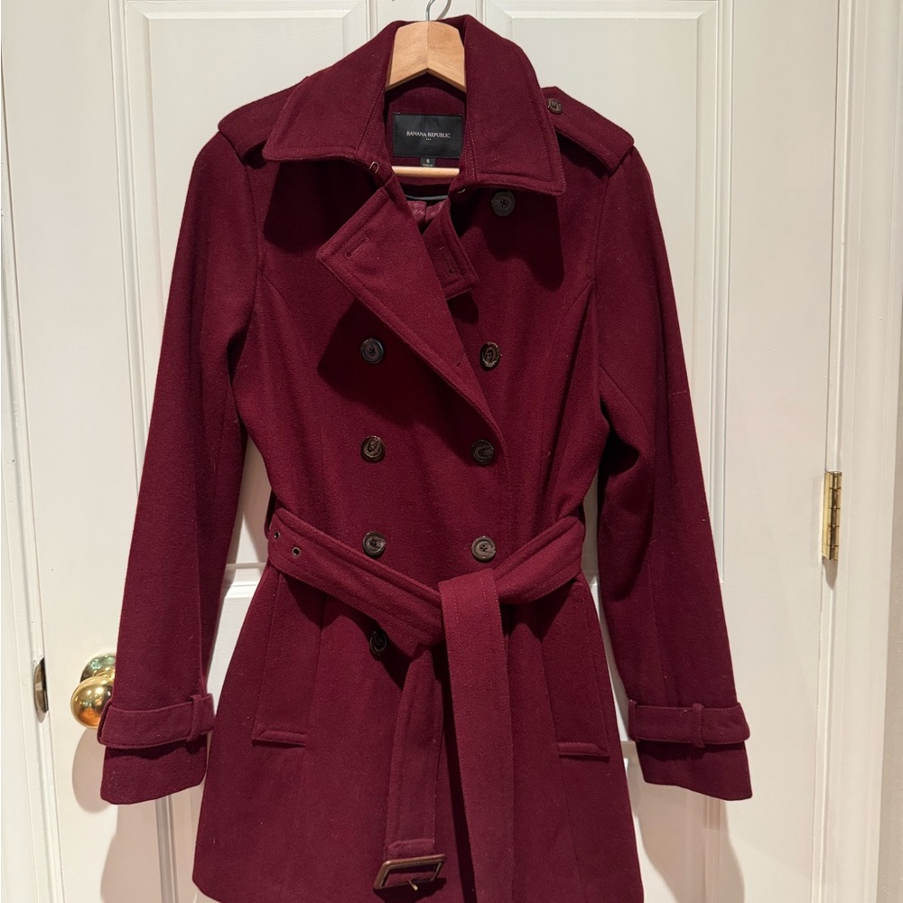 Banana Republic Maroon Trench Coat